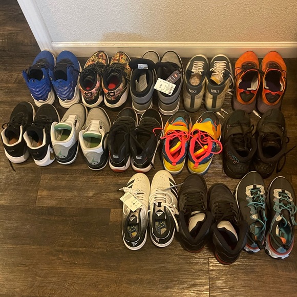 Medium Adidas jacket,mens Jordan sweatsuit,medium warriors jacket,shoes 6-8.5men - Picture 7 of 10